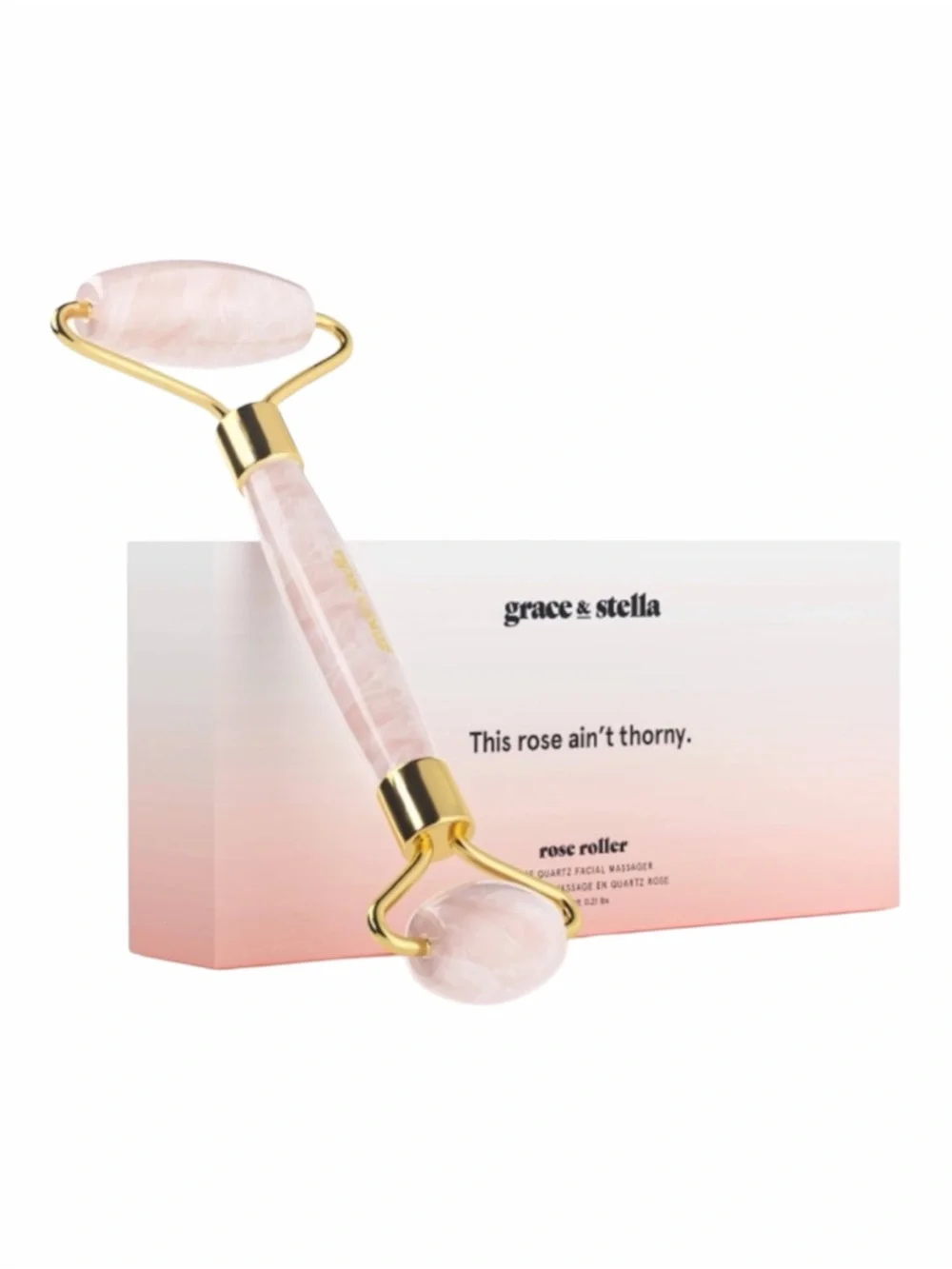 Grace & Stella Rose Quartz Facial Massager Roller